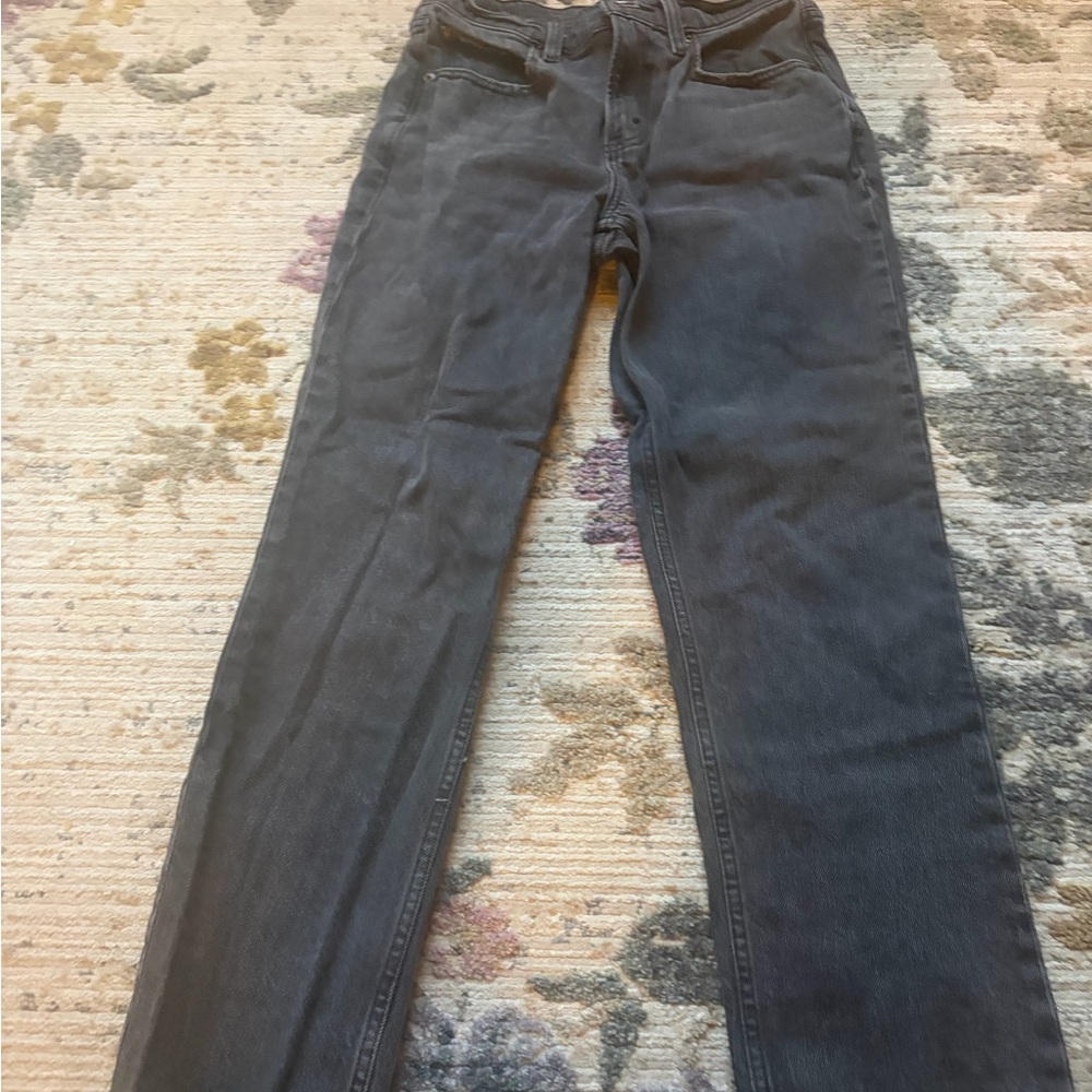 Size 25 Black Abercrombie and Fitch Mid Rise Curve Love straight jeans